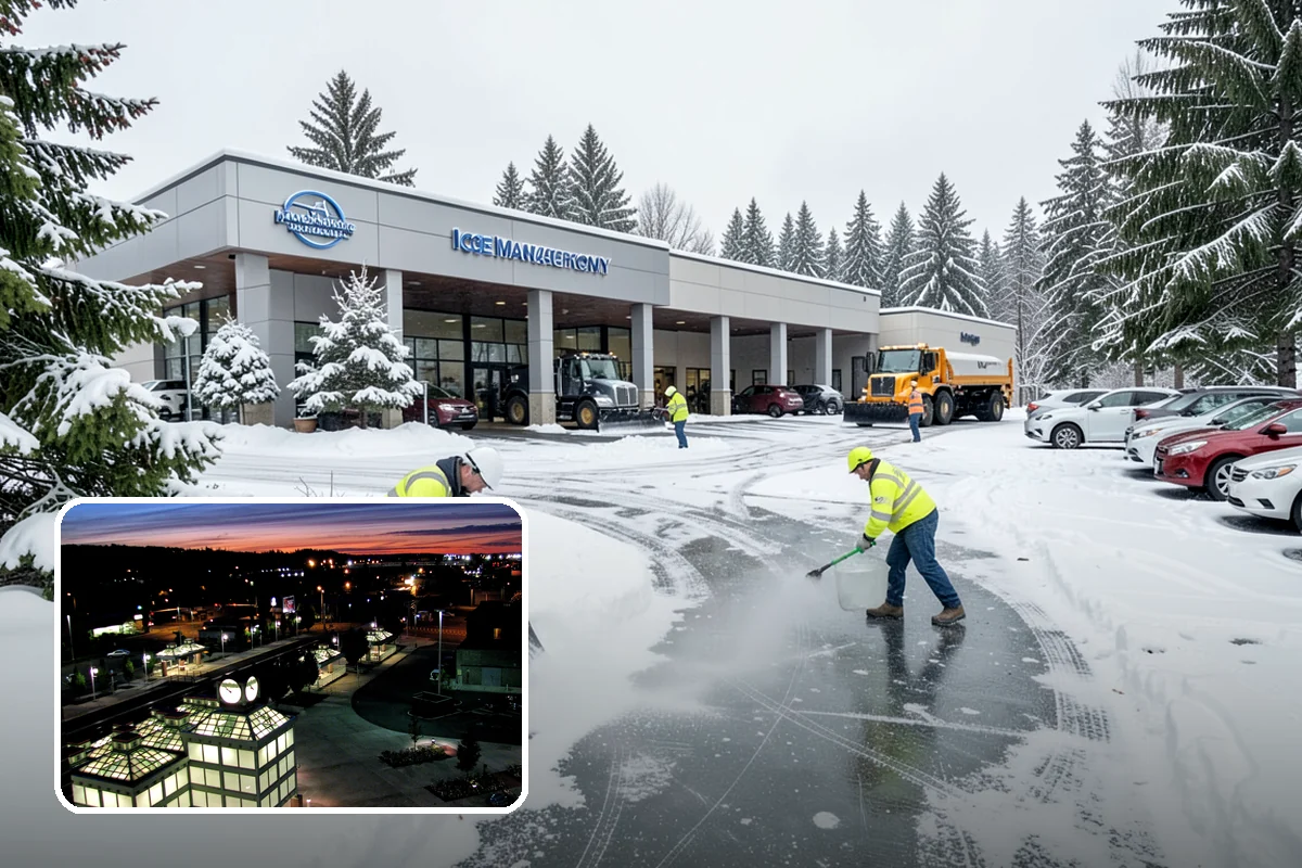 Asphalt Driveway Snow Removal in Auburn, King County, WA - Clears fully to the asphalt surface