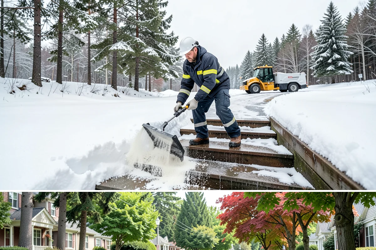 Asphalt Driveway Snow Removal in Beaux Arts Village, King County, WA - Asphalt driveway service is most needed during the icy nights of midwinter.