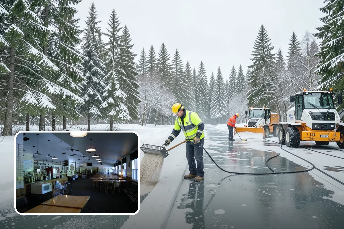 Asphalt Driveway Snow Removal in Black Diamond, King County, WA - Clears fully to the asphalt surface