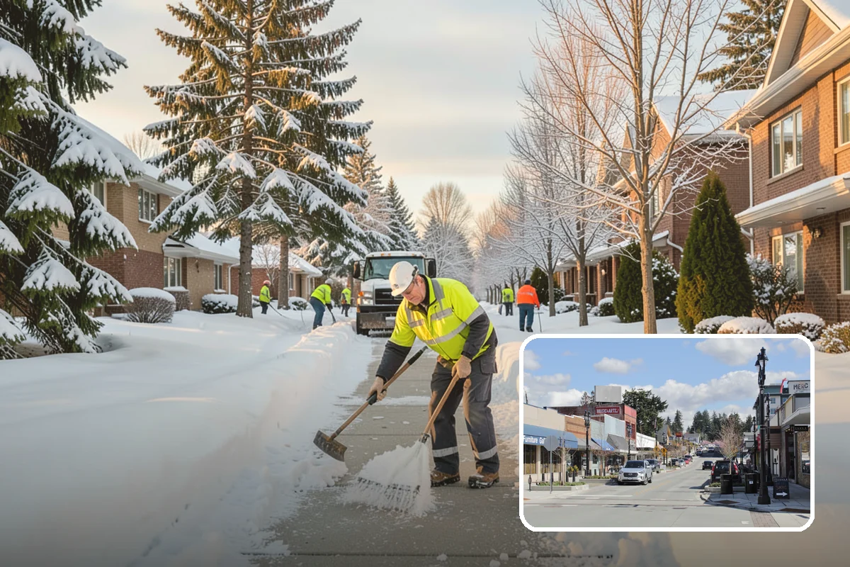 Asphalt Driveway Snow Removal in Bothell, King County, WA - Clears fully to the asphalt surface