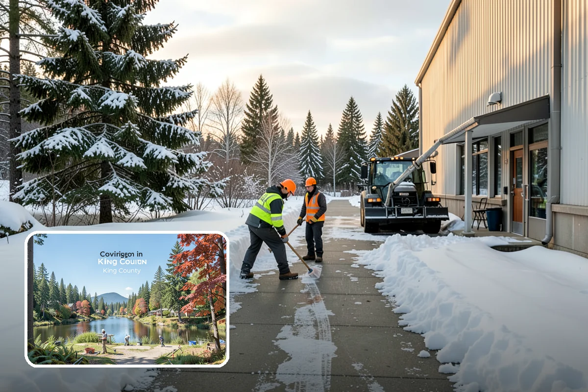 Asphalt Driveway Snow Removal in Covington, King County, WA - Clears fully to the asphalt surface