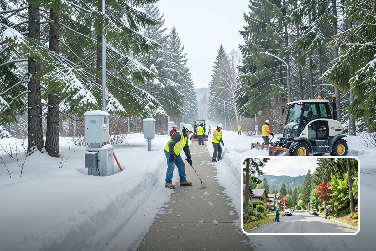 Asphalt Driveway Snow Removal in Darrington, Snohomish County, WA - Clears fully to the asphalt surface