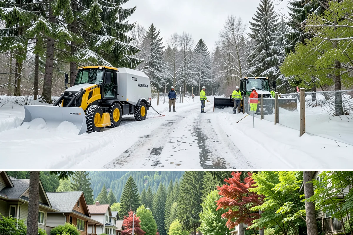 Asphalt Driveway Snow Removal in Darrington, Snohomish County, WA - Asphalt driveway service is most needed during the icy nights of midwinter.