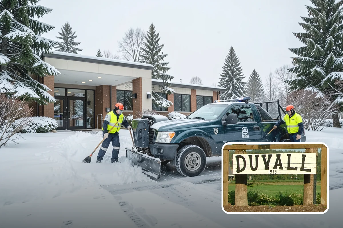 Asphalt Driveway Snow Removal in Duvall, King County, WA - Clears fully to the asphalt surface