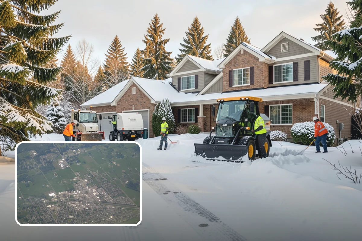 Asphalt Driveway Snow Removal in Enumclaw, King County, WA - Clears fully to the asphalt surface