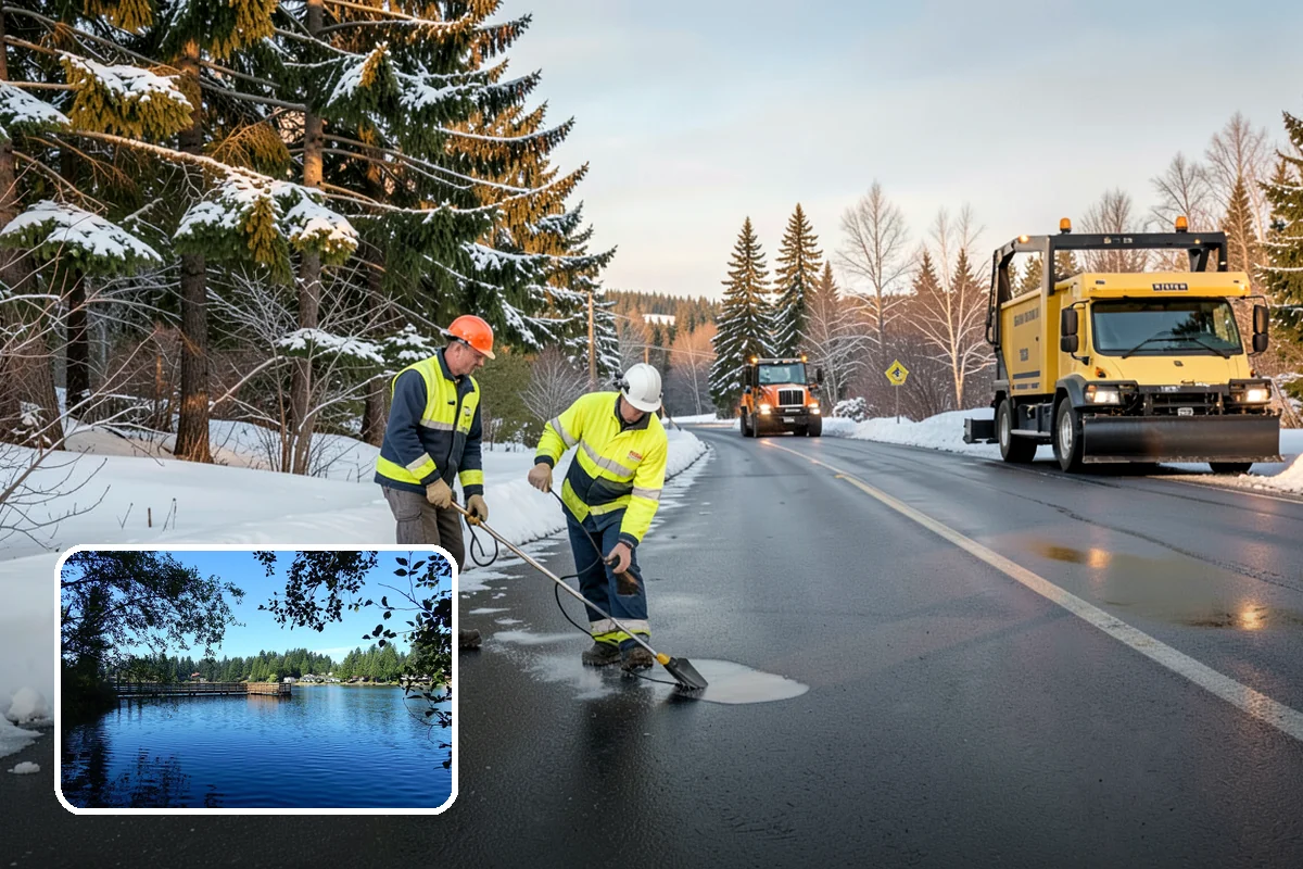 Asphalt Driveway Snow Removal in Federal Way, King County, WA - Clears fully to the asphalt surface