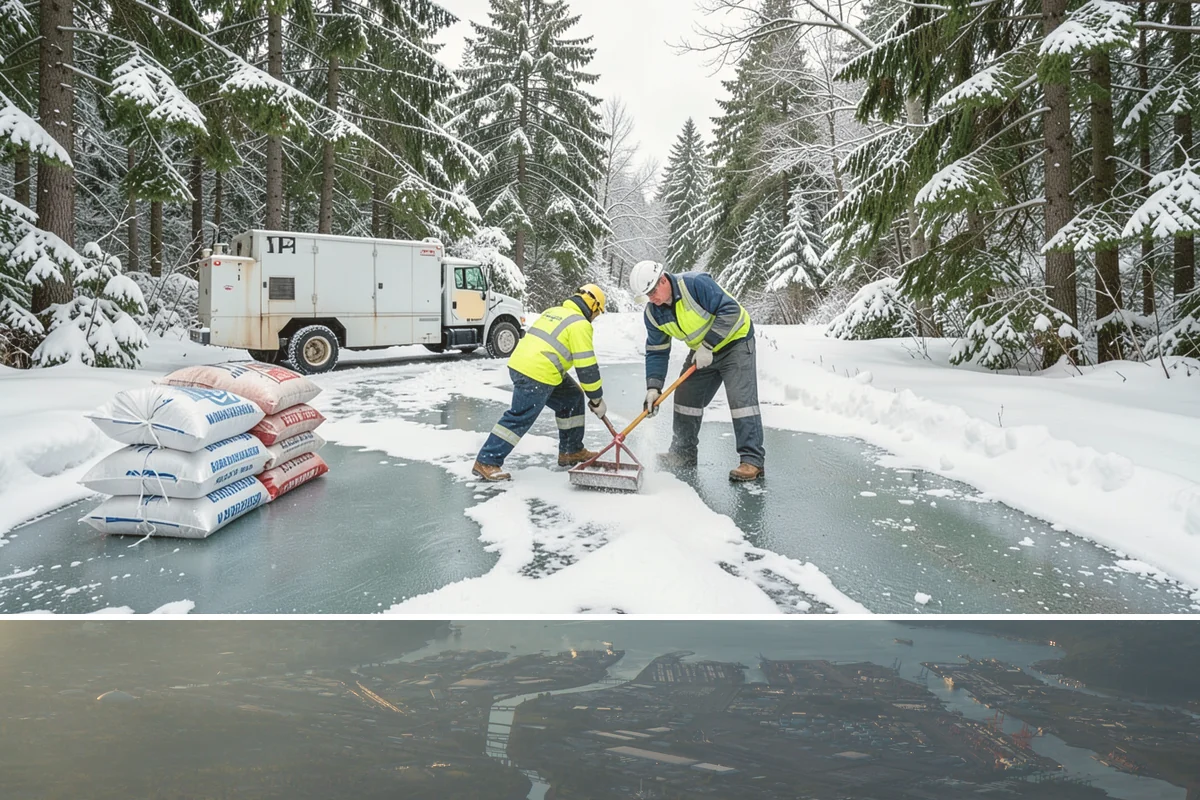 Asphalt Driveway Snow Removal in Fife, Pierce County, WA - Asphalt driveway service is most needed during the icy nights of midwinter.