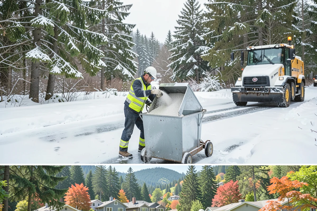 Asphalt Driveway Snow Removal in Fircrest, Pierce County, WA - Asphalt driveway service is most needed during the icy nights of midwinter.