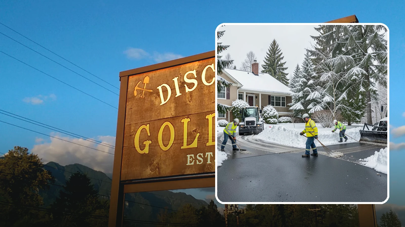Asphalt Driveway Snow Removal in Gold Bar, Snohomish County, WA - We clear asphalt driveways down to the surface and treat them to keep the dark pavement ice-free.