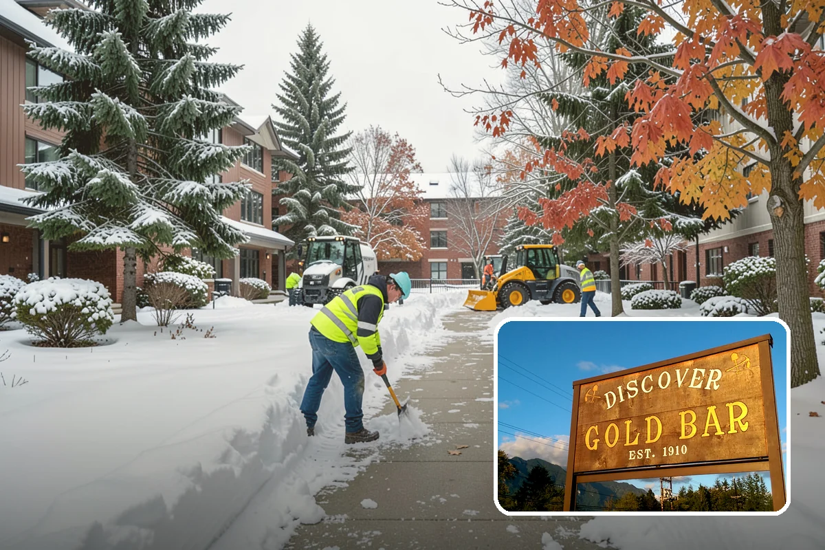 Asphalt Driveway Snow Removal in Gold Bar, Snohomish County, WA - Clears fully to the asphalt surface
