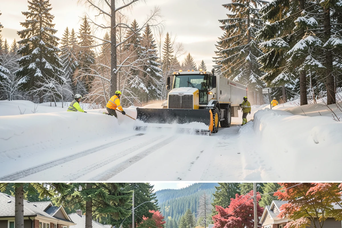 Asphalt Driveway Snow Removal in Hunts Point, King County, WA - Asphalt driveway service is most needed during the icy nights of midwinter.