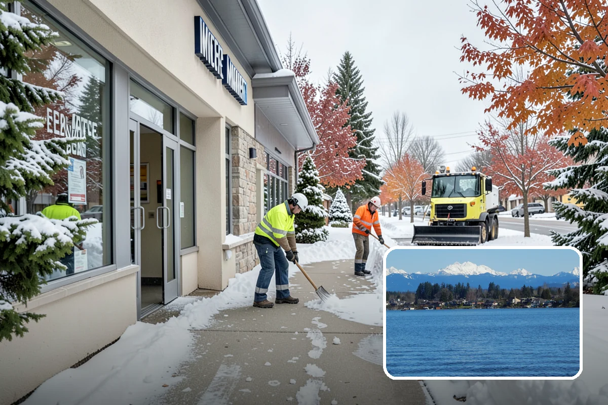 Asphalt Driveway Snow Removal in Lake Stevens, Snohomish County, WA - Clears fully to the asphalt surface