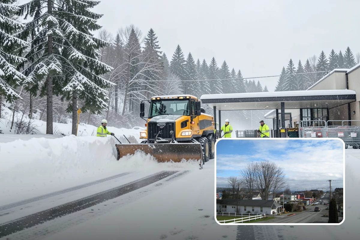 Asphalt Driveway Snow Removal in Langley, Island County, WA - Clears fully to the asphalt surface
