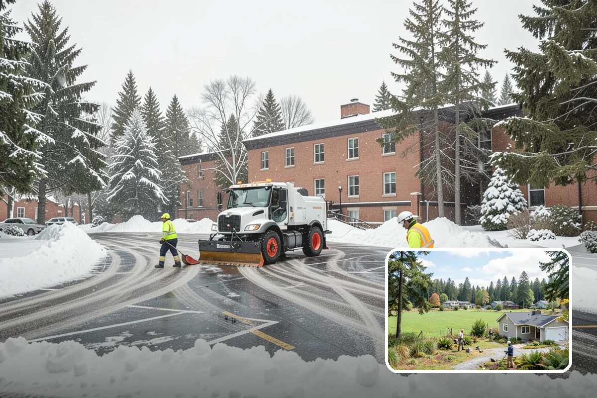 Asphalt Driveway Snow Removal in Lyman, Skagit County, WA - Clears fully to the asphalt surface