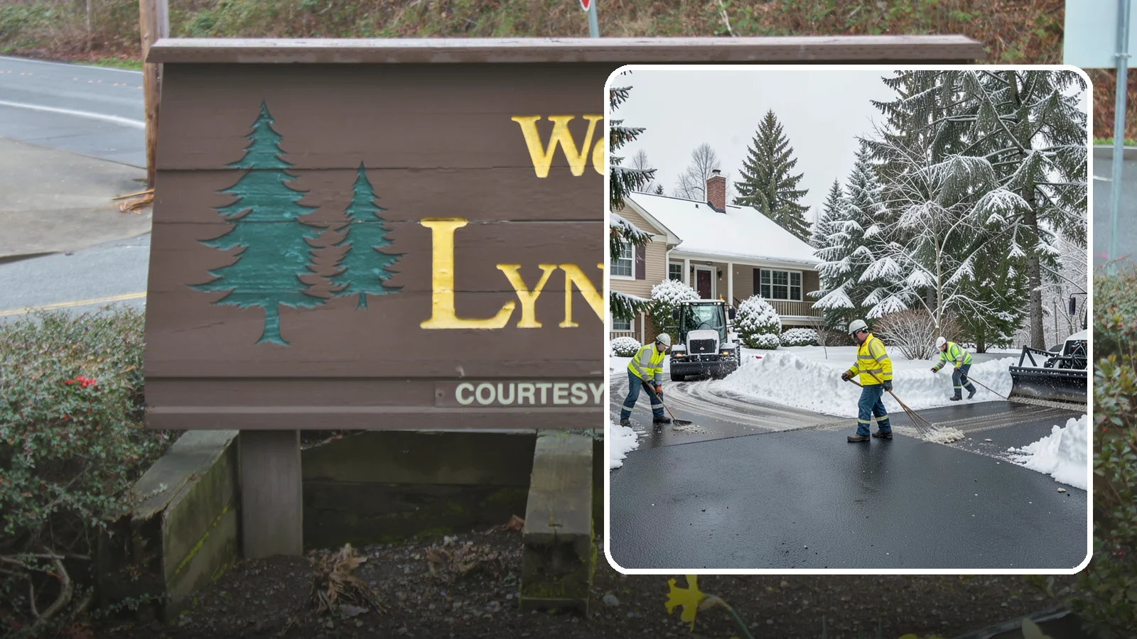 Asphalt Driveway Snow Removal in Lynnwood, Snohomish County, WA - We clear asphalt driveways down to the surface and treat them to keep the dark pavement ice-free.
