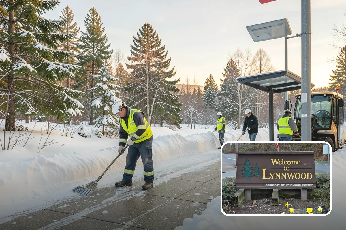 Asphalt Driveway Snow Removal in Lynnwood, Snohomish County, WA - Clears fully to the asphalt surface