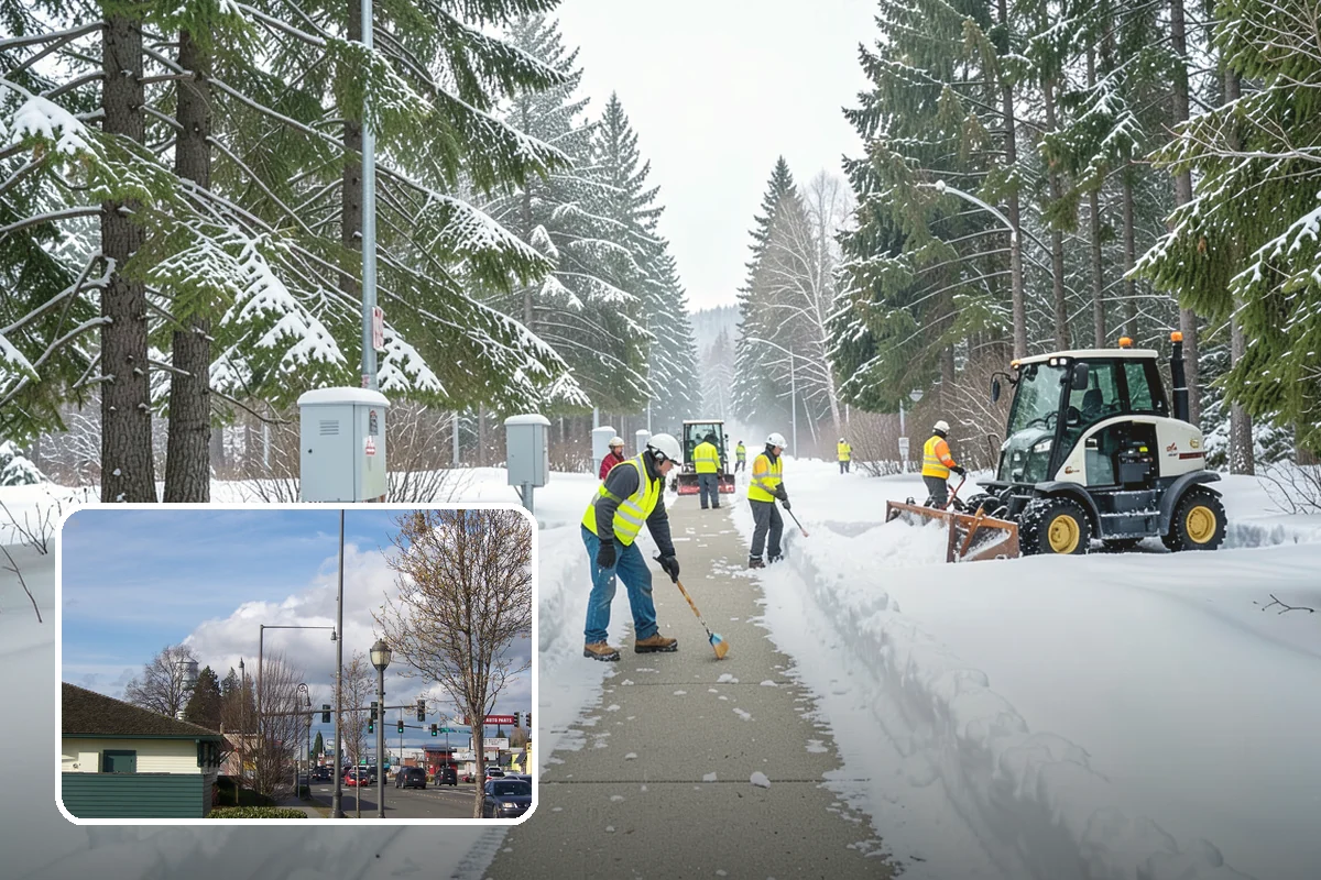 Asphalt Driveway Snow Removal in Marysville, Snohomish County, WA - Clears fully to the asphalt surface