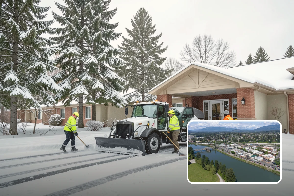 Asphalt Driveway Snow Removal in Mount Vernon, Skagit County, WA - Clears fully to the asphalt surface
