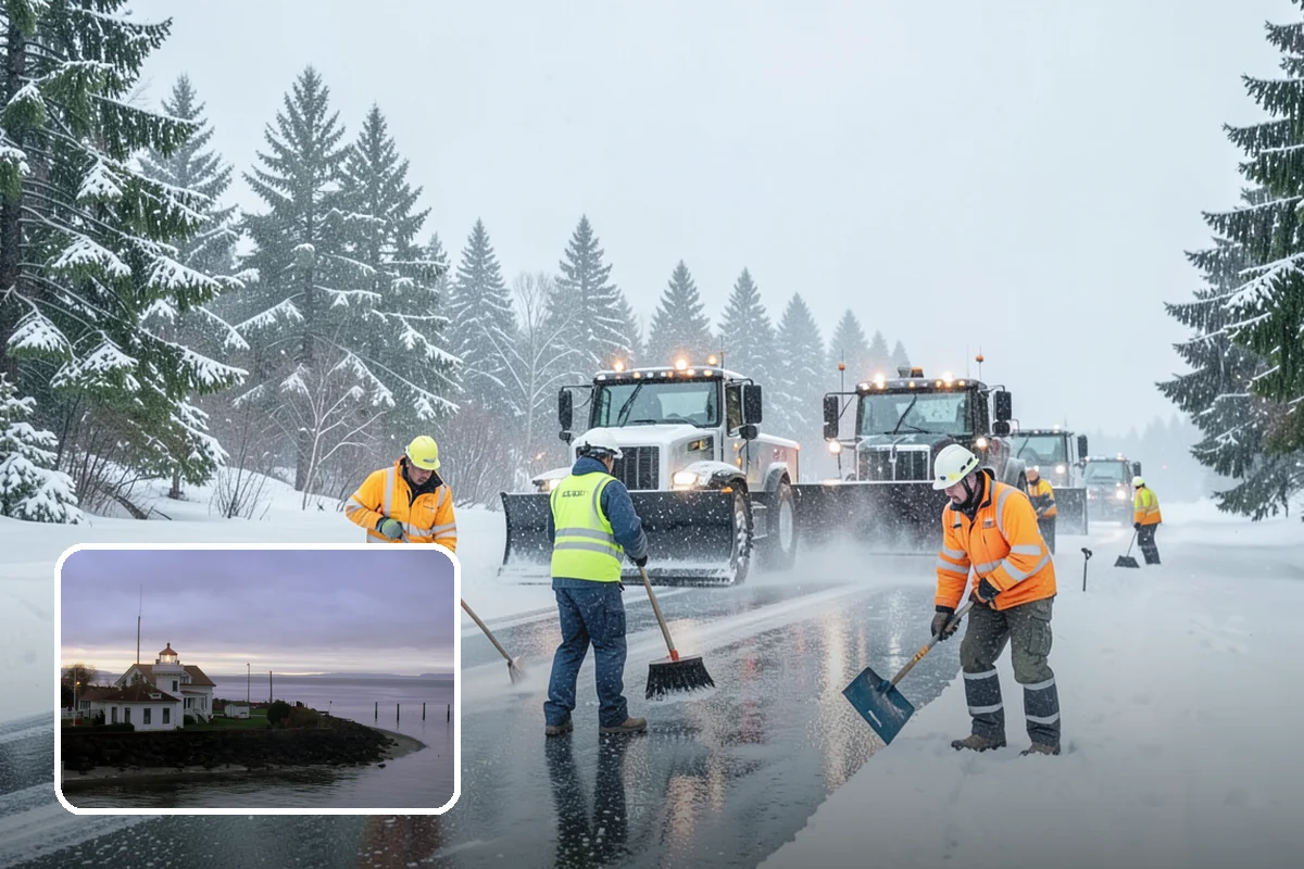 Asphalt Driveway Snow Removal in Mukilteo, Snohomish County, WA - Clears fully to the asphalt surface