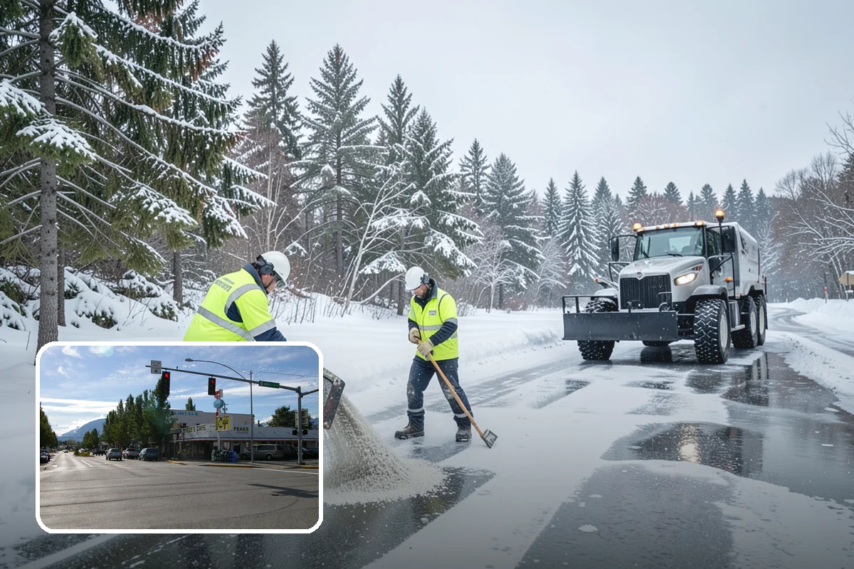 Asphalt Driveway Snow Removal in North Bend, King County, WA - Clears fully to the asphalt surface