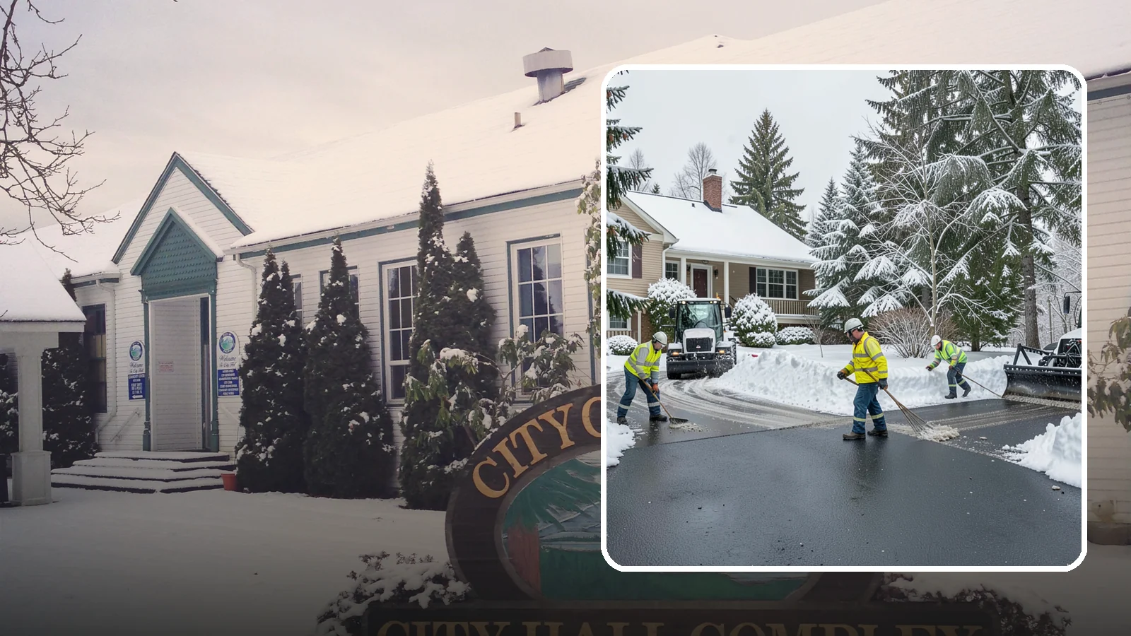 Asphalt Driveway Snow Removal in Pacific, King County, WA - We clear asphalt driveways down to the surface and treat them to keep the dark pavement ice-free.
