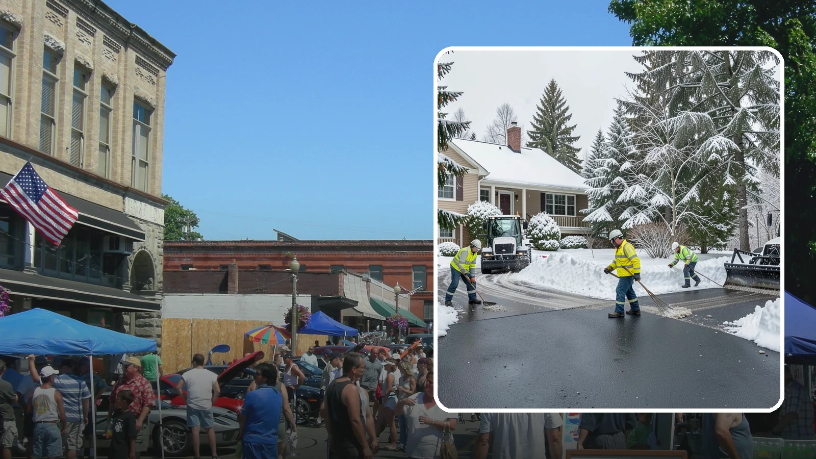 Asphalt Driveway Snow Removal in Snohomish, Snohomish County, WA - We clear asphalt driveways down to the surface and treat them to keep the dark pavement ice-free.