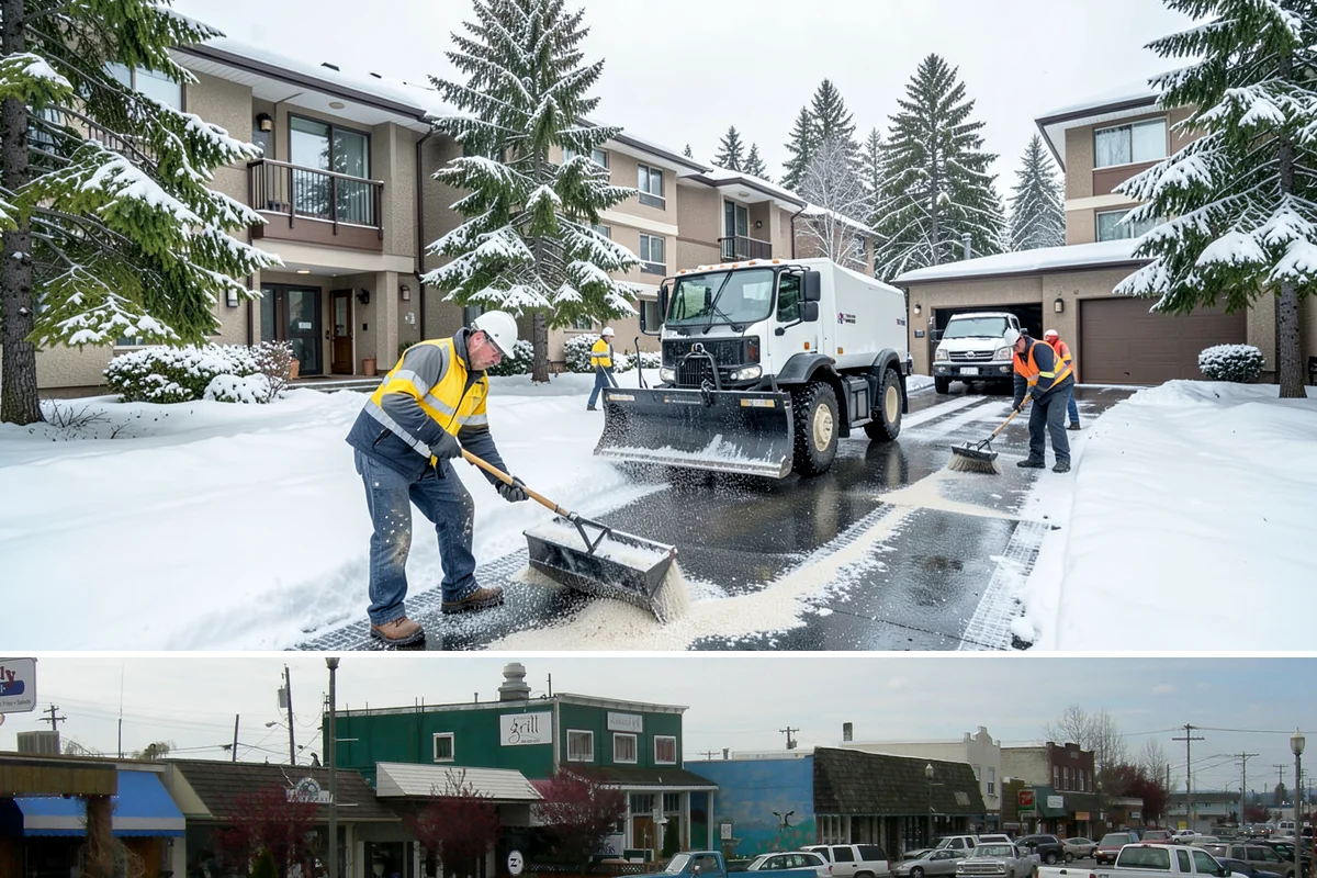 Asphalt Driveway Snow Removal in Stanwood, Snohomish County, WA - Asphalt driveway service is most needed during the icy nights of midwinter.