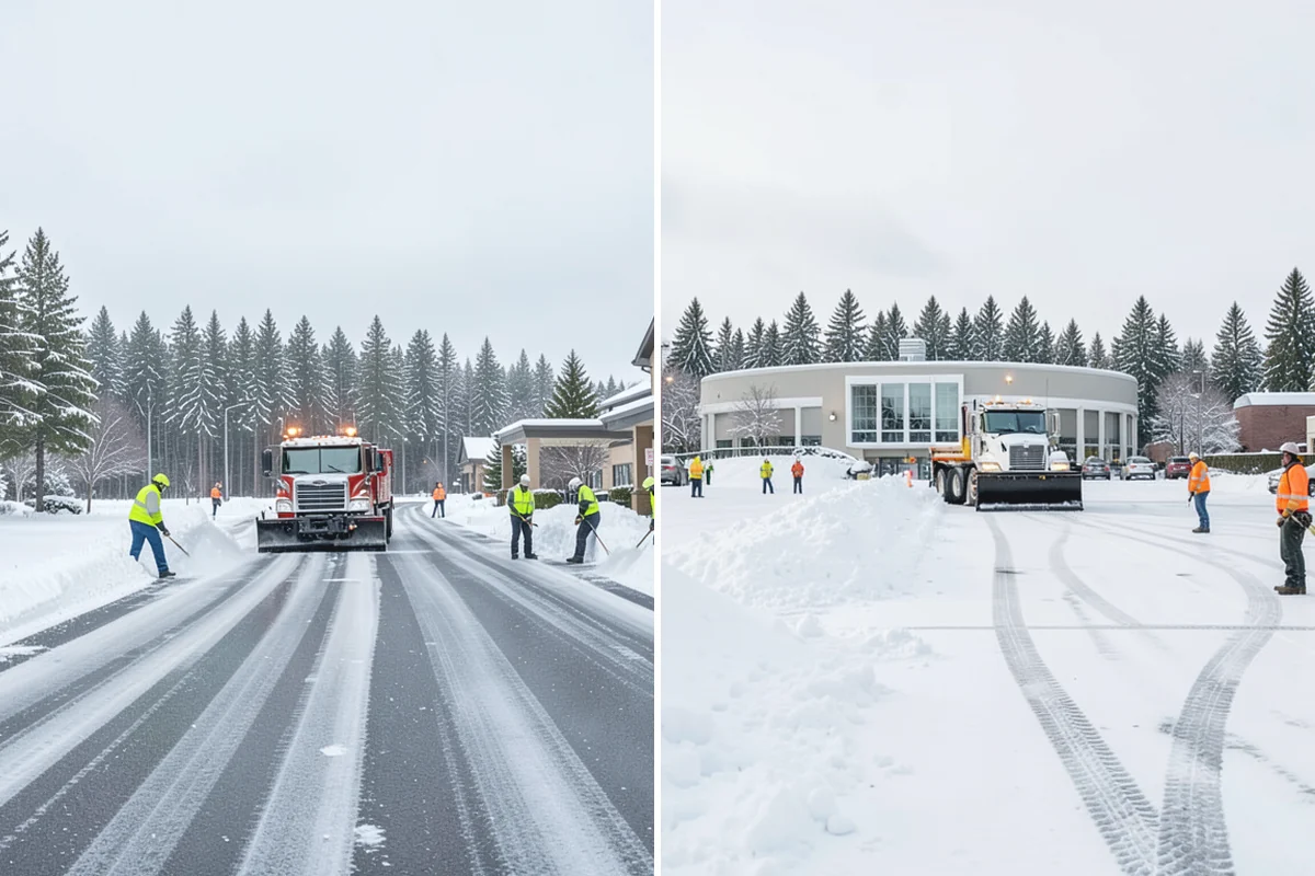 Assisted Living Snow Removal in Marysville, Snohomish County, WA - Map resident paths, entries, ramps, and vehicle routes