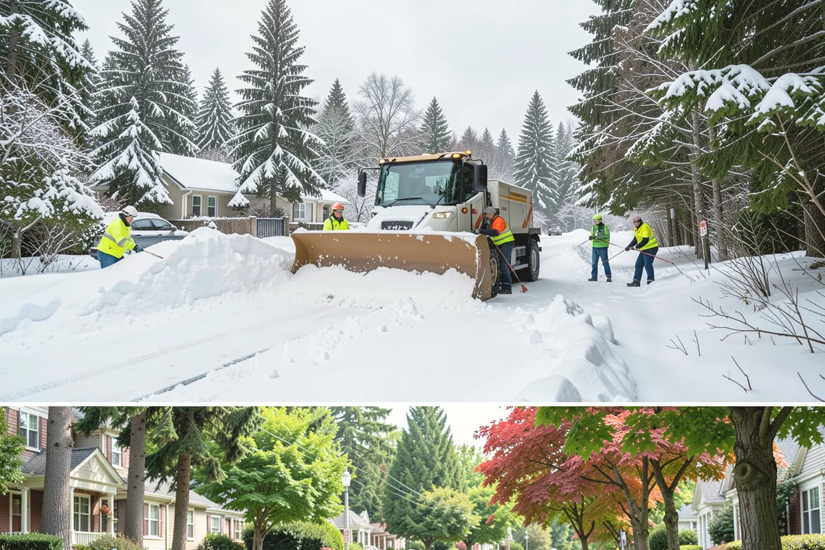 ATV Snow Plowing in Beaux Arts Village, King County, WA - ATV plowing is most useful during the residential snow window from December through February.