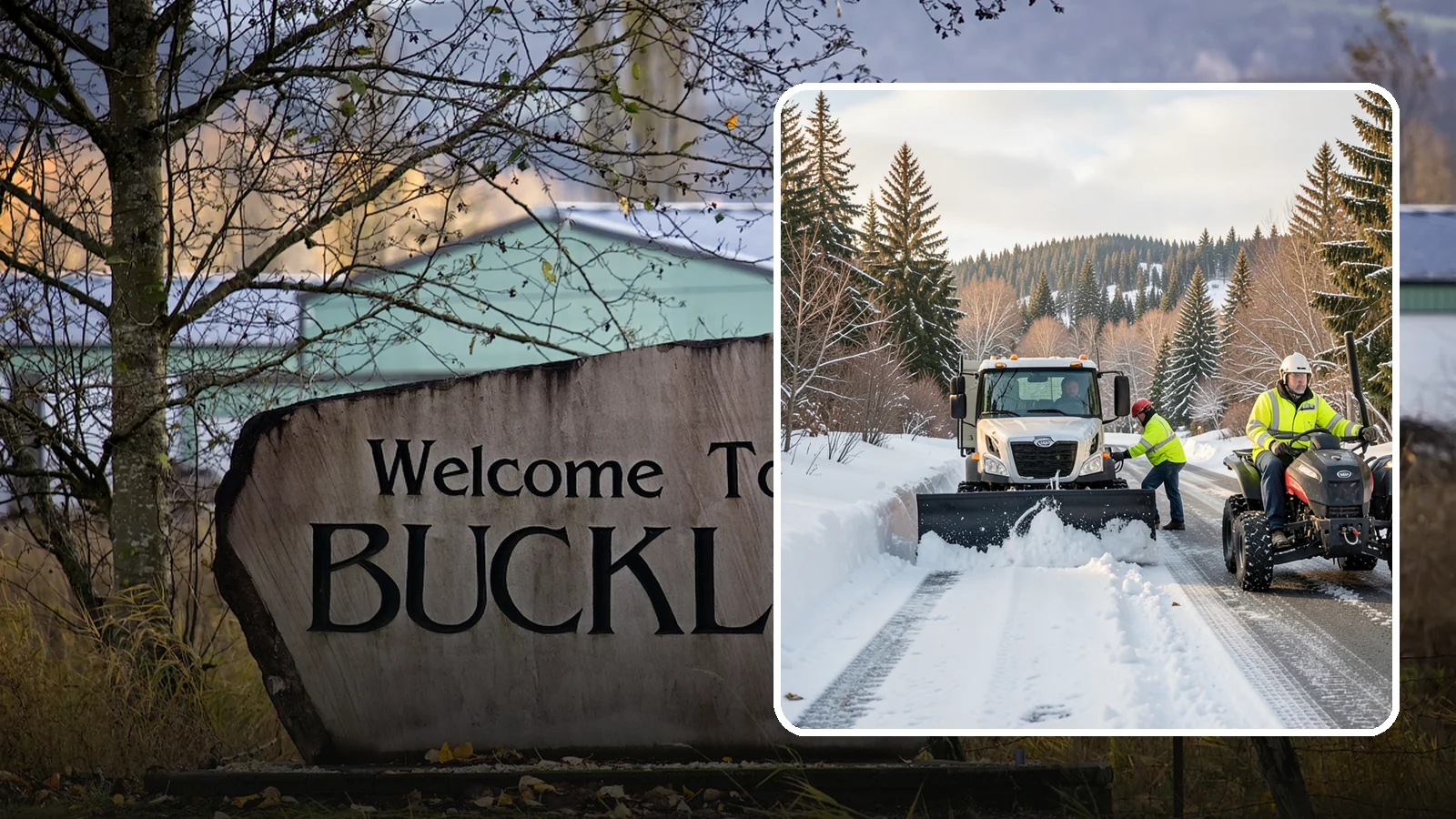 ATV Snow Plowing in Buckley, Pierce County, WA - Our plow-equipped ATVs clear tight residential drives and pathways that full-size trucks cannot reach.