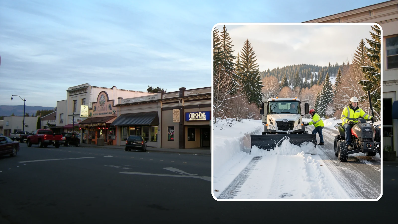 ATV Snow Plowing in Burlington, Skagit County, WA - Our plow-equipped ATVs clear tight residential drives and pathways that full-size trucks cannot reach.