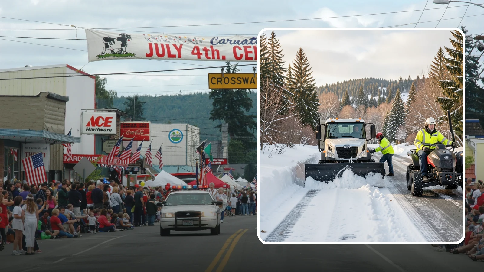 ATV Snow Plowing in Carnation, King County, WA - Our plow-equipped ATVs clear tight residential drives and pathways that full-size trucks cannot reach.