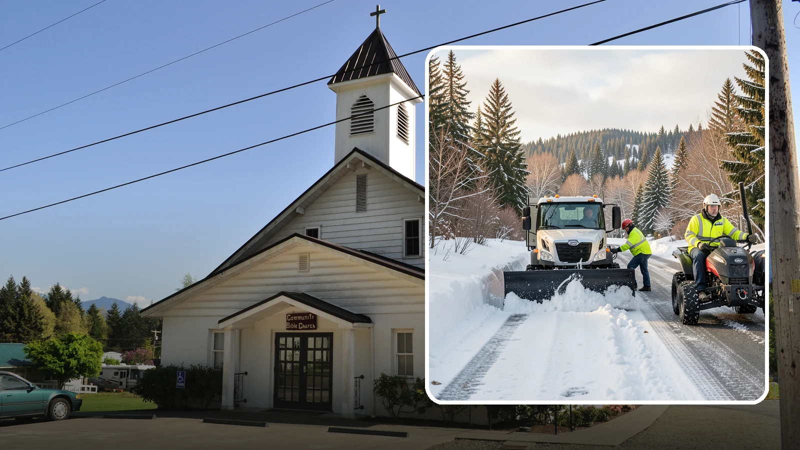 ATV Snow Plowing in Concrete, Skagit County, WA - Our plow-equipped ATVs clear tight residential drives and pathways that full-size trucks cannot reach.