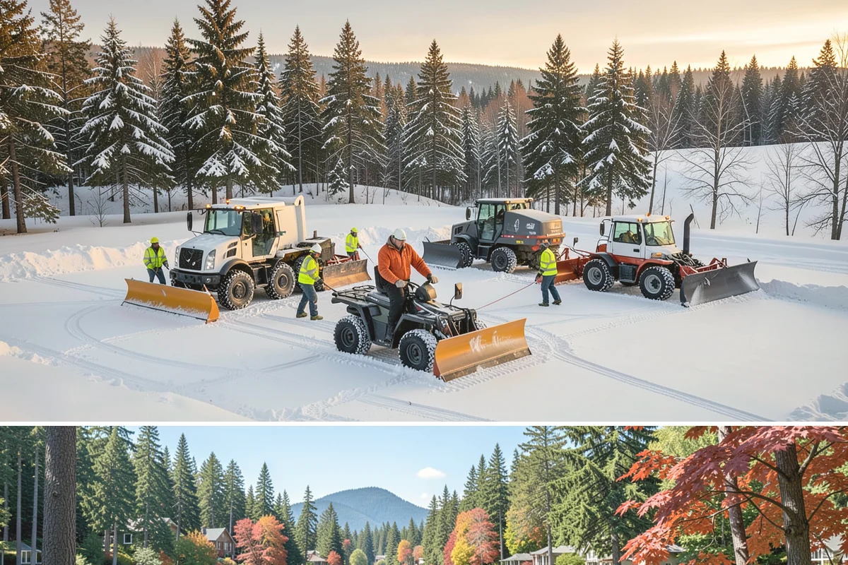 ATV Snow Plowing in Covington, King County, WA - ATV plowing is most useful during the residential snow window from December through February.