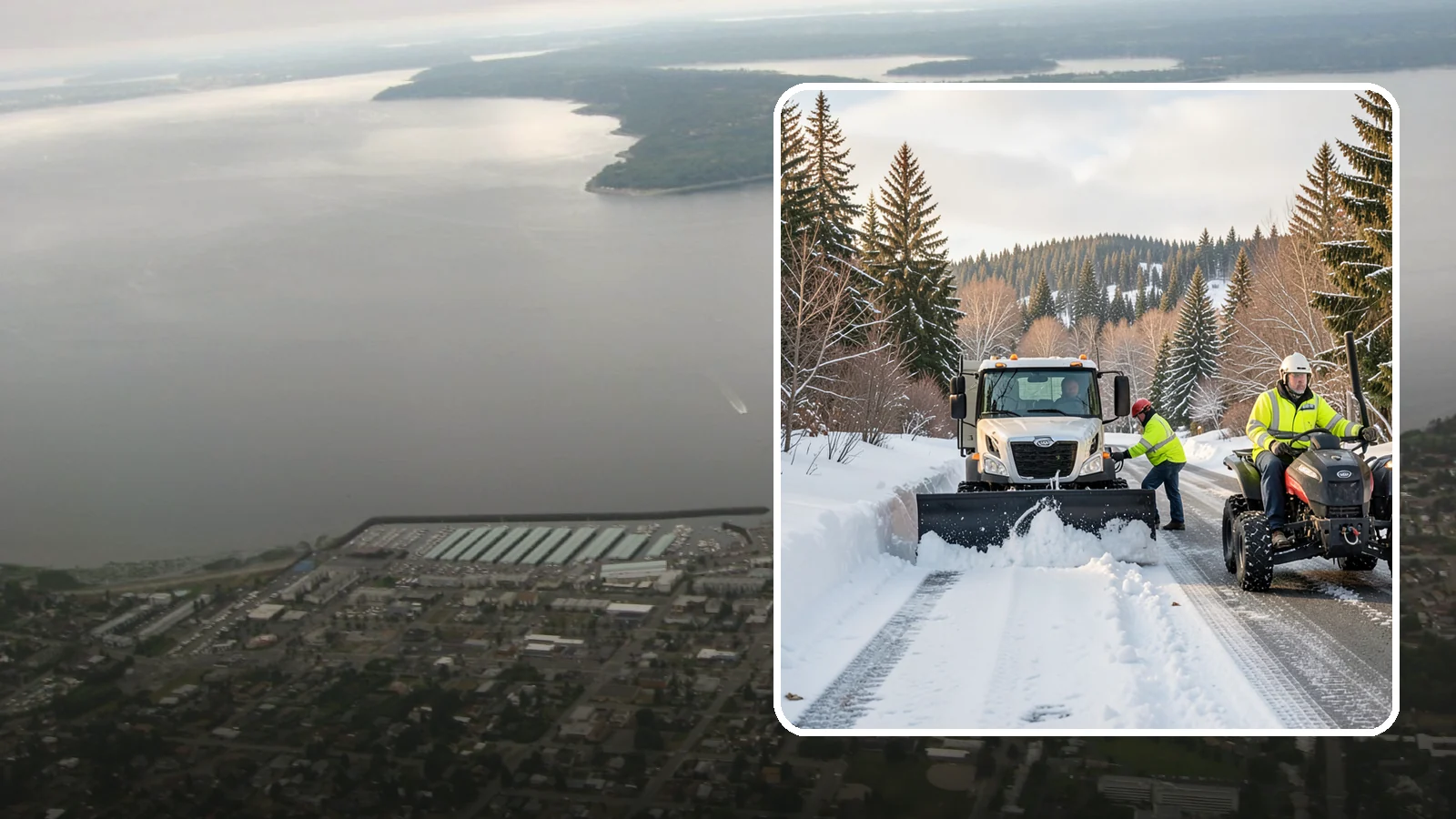 ATV Snow Plowing in Des Moines, King County, WA - Our plow-equipped ATVs clear tight residential drives and pathways that full-size trucks cannot reach.