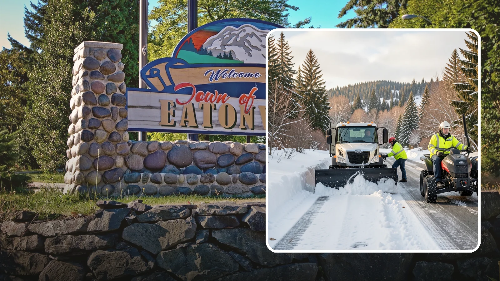 ATV Snow Plowing in Eatonville, Pierce County, WA - Our plow-equipped ATVs clear tight residential drives and pathways that full-size trucks cannot reach.
