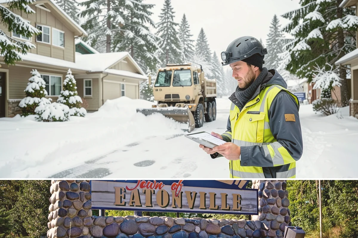 ATV Snow Plowing in Eatonville, Pierce County, WA - ATV plowing is most useful during the residential snow window from December through February.