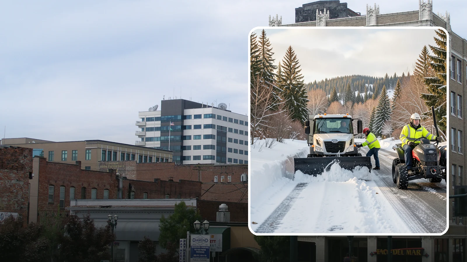 ATV Snow Plowing in Everett, Snohomish County, WA - Our plow-equipped ATVs clear tight residential drives and pathways that full-size trucks cannot reach.