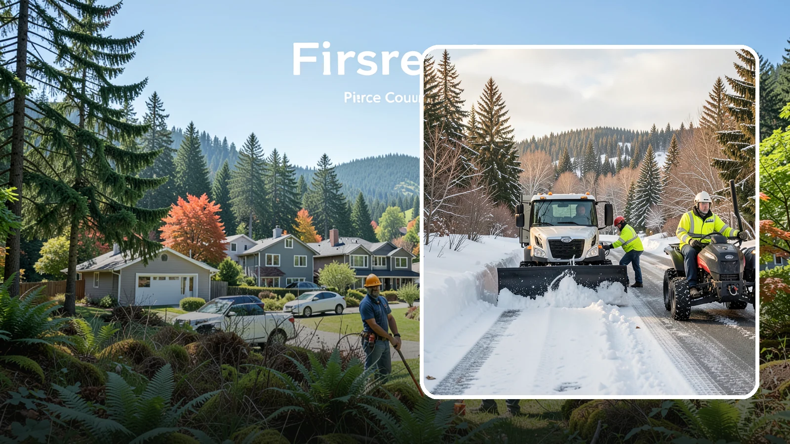 ATV Snow Plowing in Fircrest, Pierce County, WA - Our plow-equipped ATVs clear tight residential drives and pathways that full-size trucks cannot reach.