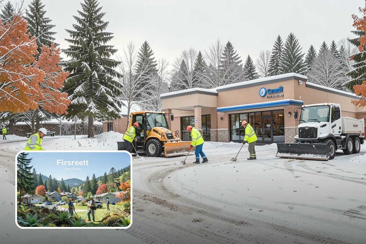 ATV Snow Plowing in Fircrest, Pierce County, WA - Access to narrow drives and tight courtyards