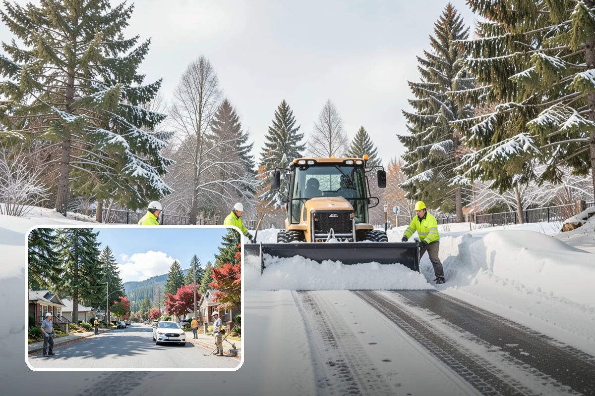 ATV Snow Plowing in Hunts Point, King County, WA - Access to narrow drives and tight courtyards