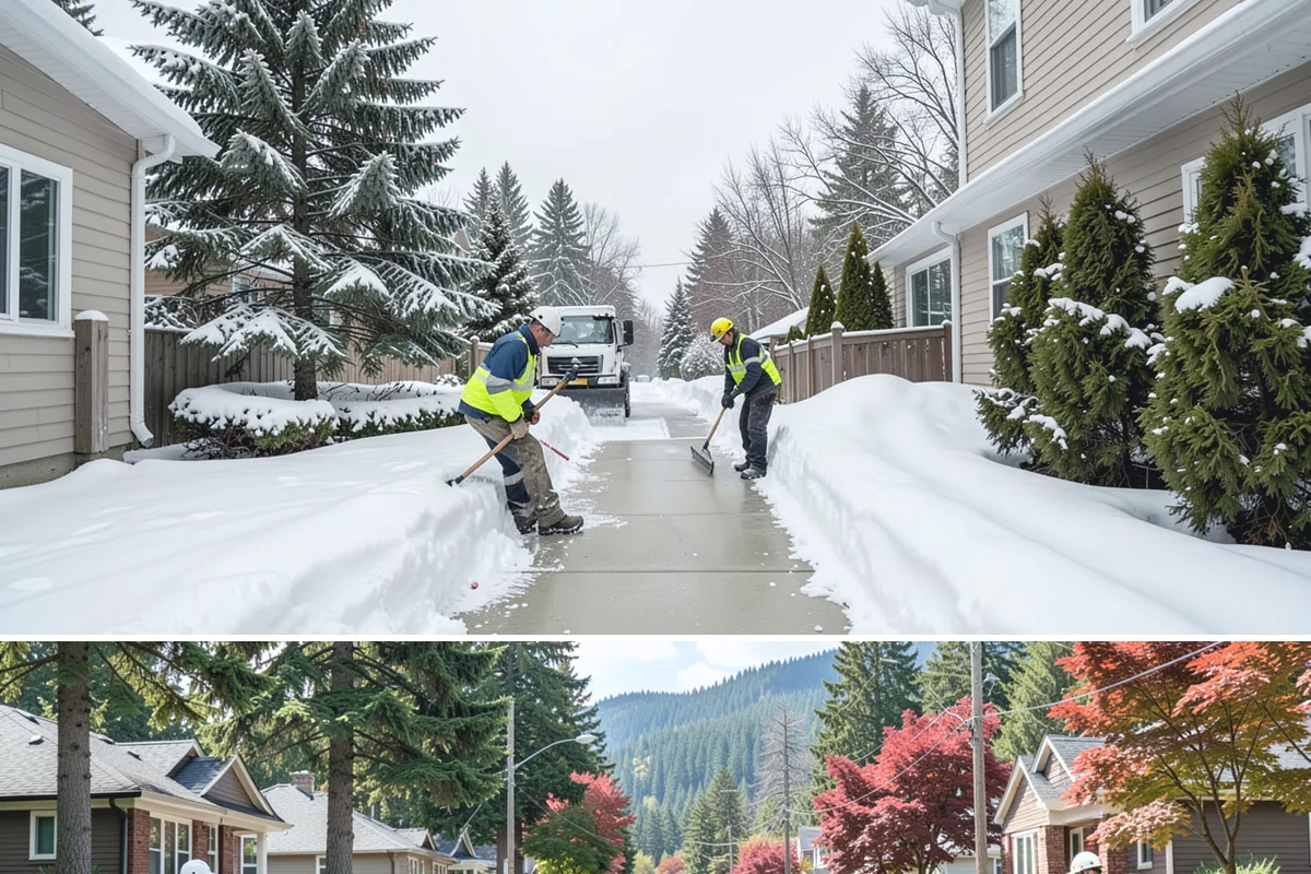 ATV Snow Plowing in Hunts Point, King County, WA - ATV plowing is most useful during the residential snow window from December through February.