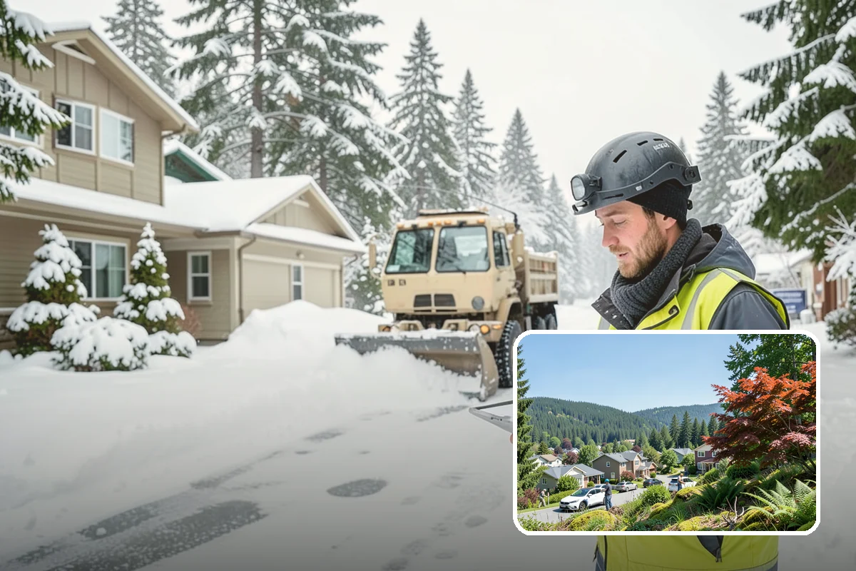 ATV Snow Plowing in Index, Snohomish County, WA - Access to narrow drives and tight courtyards