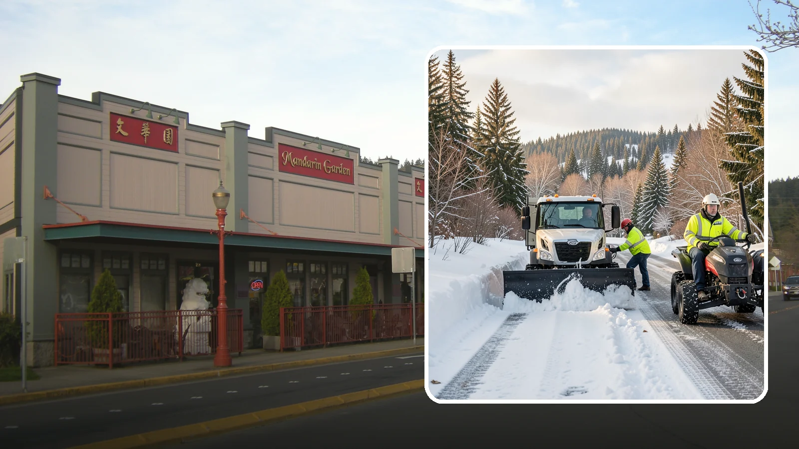 ATV Snow Plowing in Issaquah, King County, WA - Our plow-equipped ATVs clear tight residential drives and pathways that full-size trucks cannot reach.