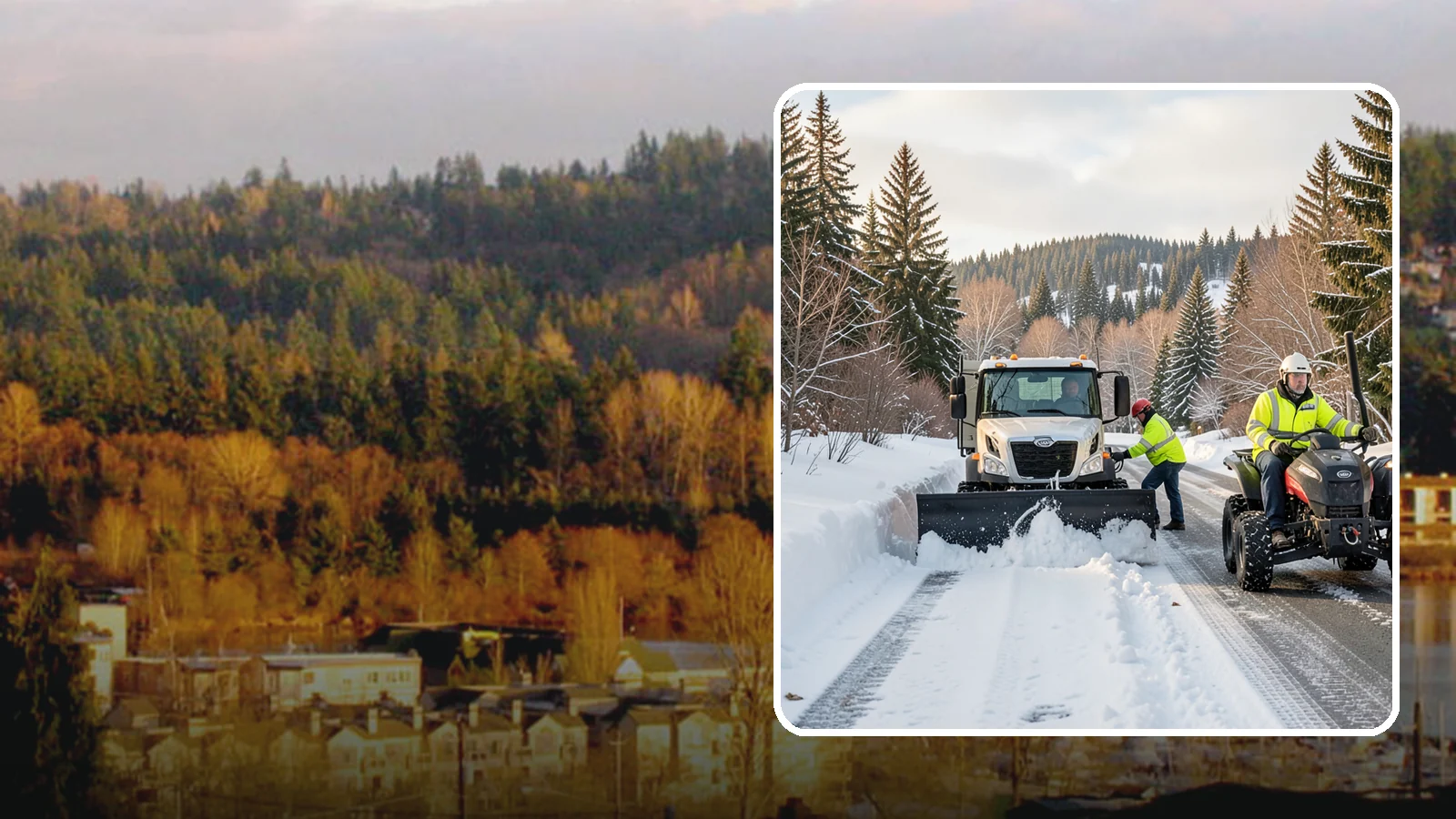 ATV Snow Plowing in Kenmore, King County, WA - Our plow-equipped ATVs clear tight residential drives and pathways that full-size trucks cannot reach.