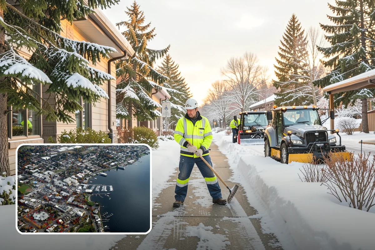 ATV Snow Plowing in Kirkland, King County, WA - Access to narrow drives and tight courtyards