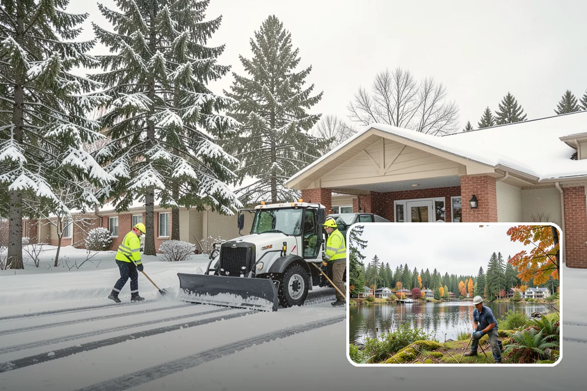 ATV Snow Plowing in La Conner, Skagit County, WA - Access to narrow drives and tight courtyards