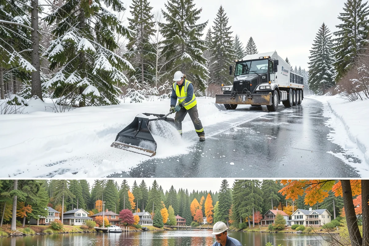 ATV Snow Plowing in La Conner, Skagit County, WA - ATV plowing is most useful during the residential snow window from December through February.