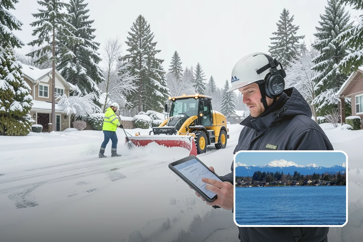 ATV Snow Plowing in Lake Stevens, Snohomish County, WA - Access to narrow drives and tight courtyards