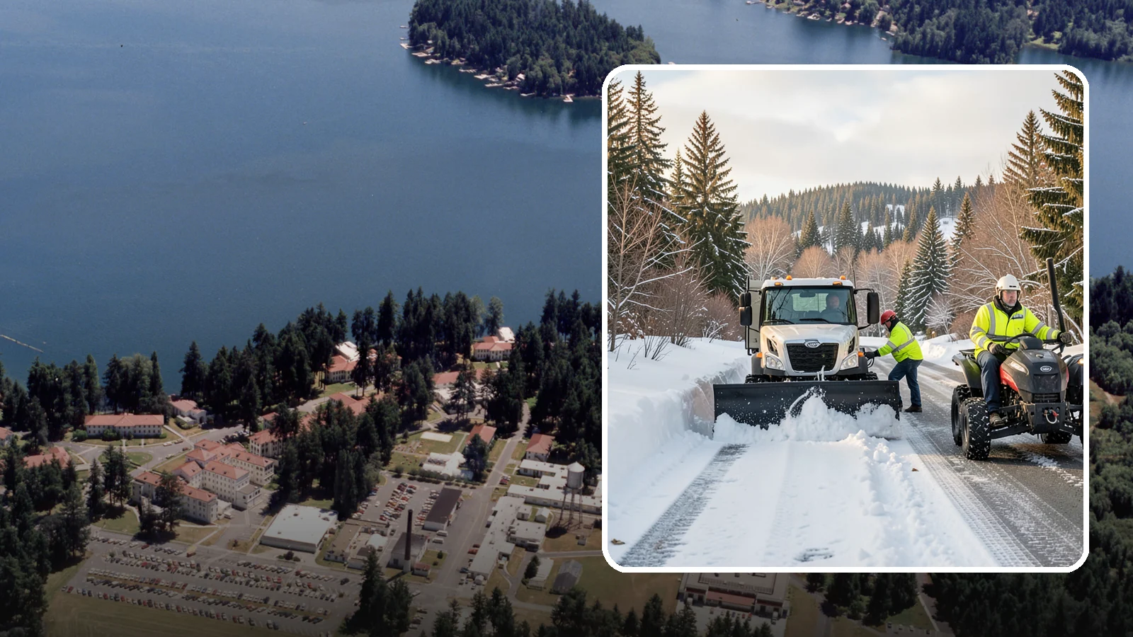 ATV Snow Plowing in Lakewood, Pierce County, WA - Our plow-equipped ATVs clear tight residential drives and pathways that full-size trucks cannot reach.
